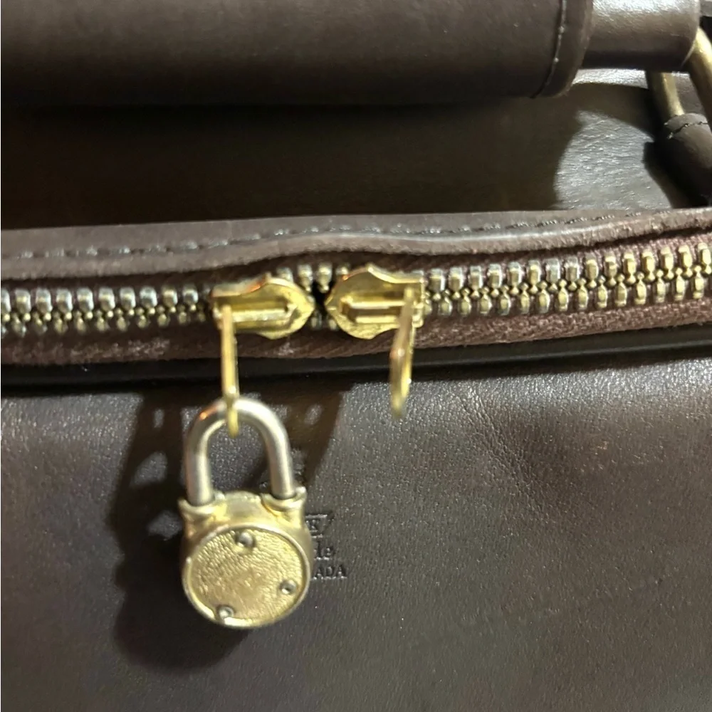 Vintage unisex briefcase, travel work weekend Brown Leather Bag